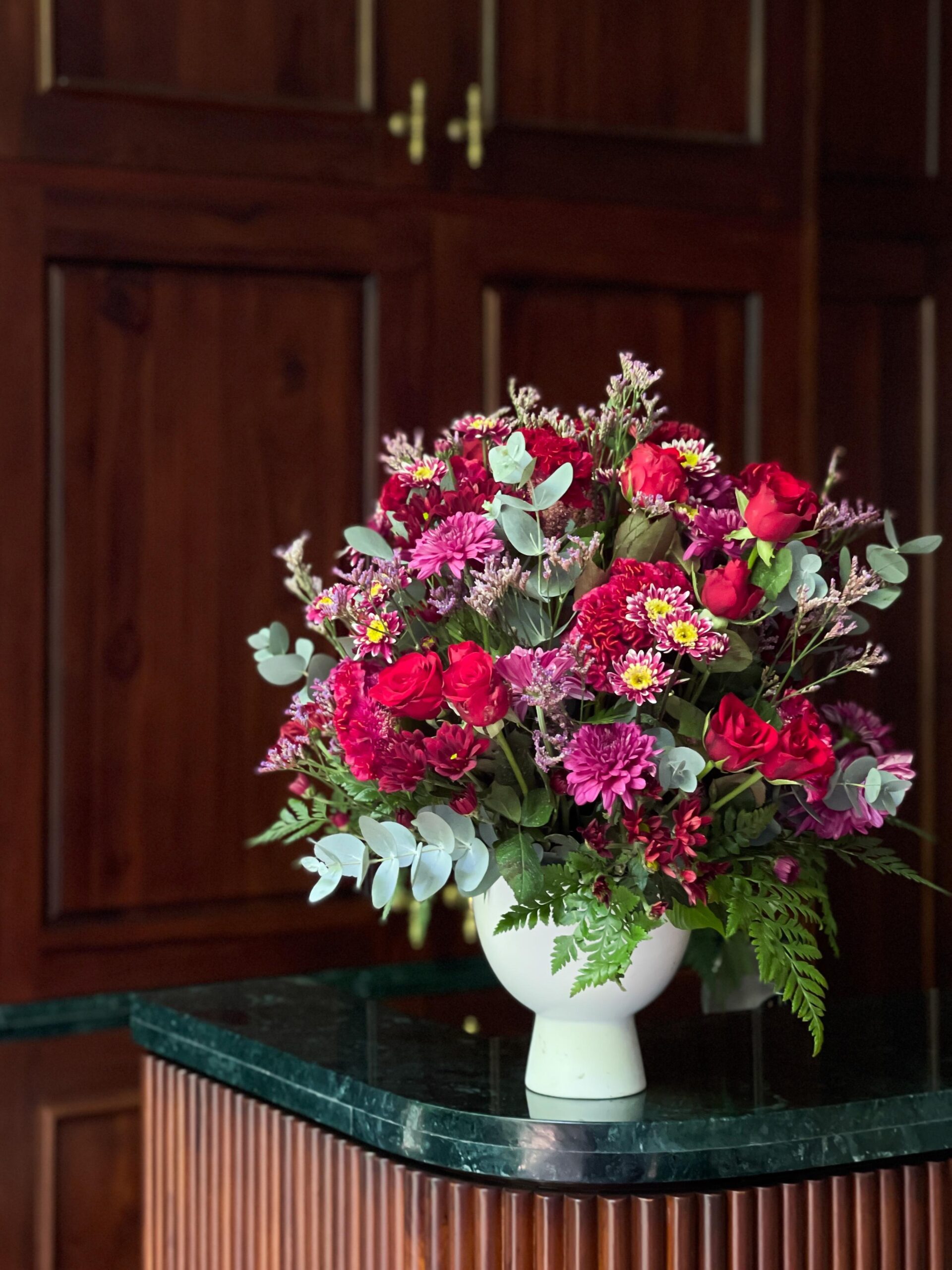 Alicia | Red Roses and Chrysanthemums -  